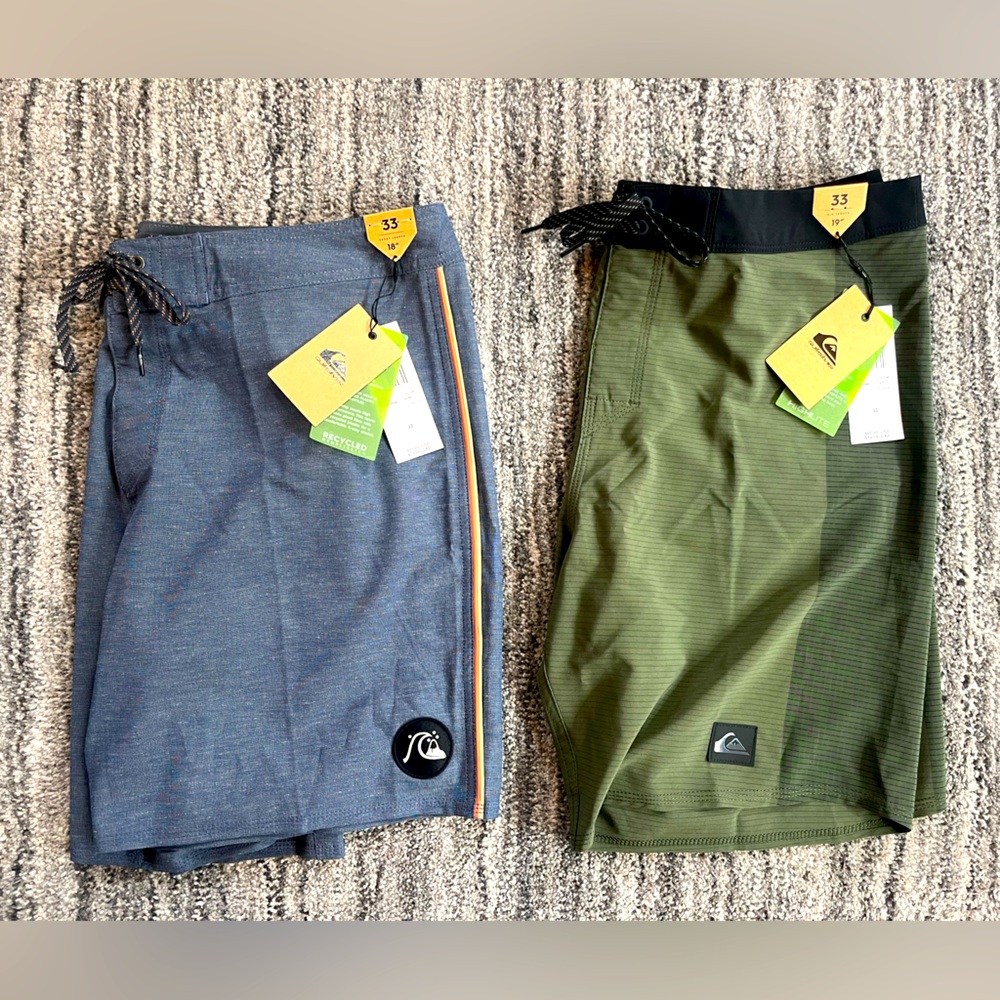 Quicksilver Men’s Swim / Board Shorts - 2 pairs